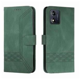 For Motorola Moto E13 Cubic Skin Feel Flip Leather Phone Case(Green)