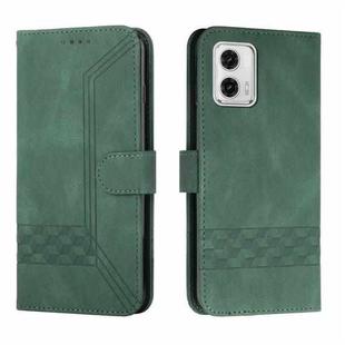 For Motorola Moto G 5G 2023 Cubic Skin Feel Flip Leather Phone Case(Green)