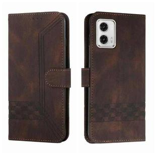 For Motorola Moto G 5G 2023 Cubic Skin Feel Flip Leather Phone Case(Brown)