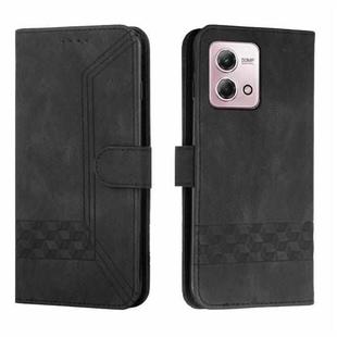 For Motorola Moto G Stylus 5G 2023 Cubic Skin Feel Flip Leather Phone Case(Black)