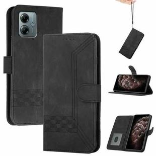 For Motorola Moto G Play 2025 / G Power 2025 Cubic Skin Feel Flip Leather Phone Case(Black)