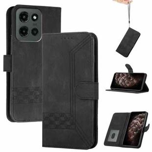 For Motorola Moto G Stylus 5G 2025 Cubic Skin Feel Flip Leather Phone Case(Black)