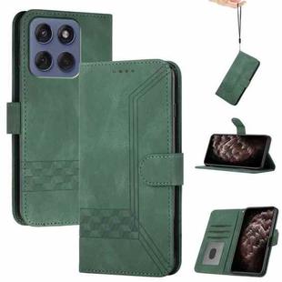 For Motorola Edge 60 Fusion / Edge 5G 2025 Cubic Skin Feel Flip Leather Phone Case(Green)