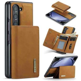For Samsung Galaxy Z Fold5 DG.MING M1 Series 3-Fold Multi Card Wallet + Magnetic Phone Case(Brown)