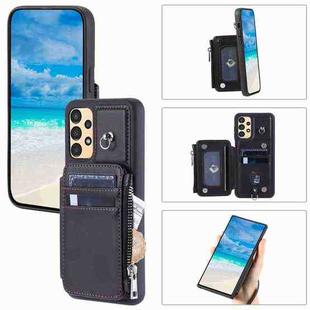 For Samsung Galaxy A14 Zipper Card Slots RFID Phone Case(Black)