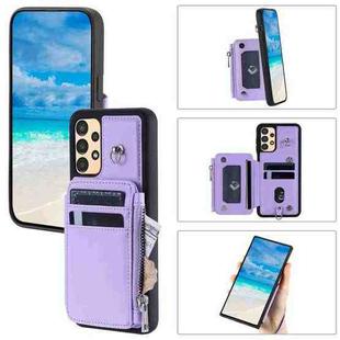 For Samsung Galaxy A53 Zipper Card Slots RFID Phone Case(Purple)