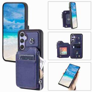 For Samsung Galaxy A54 Zipper Card Slots RFID Phone Case(Blue)