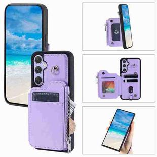 For Samsung Galaxy A54 Zipper Card Slots RFID Phone Case(Purple)