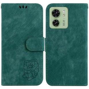 For Motorola Edge 40 Little Tiger Embossed Leather Phone Case(Green)