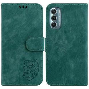 For Motorola Moto G Stylus 5G 2022 Little Tiger Embossed Leather Phone Case(Green)