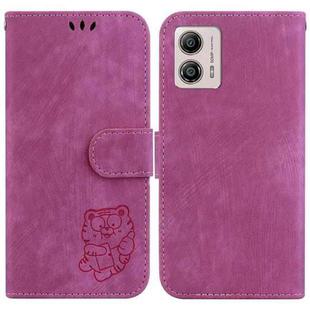 For Motorola Moto G13 / G23 / G53 Little Tiger Embossed Leather Phone Case(Rose Red)