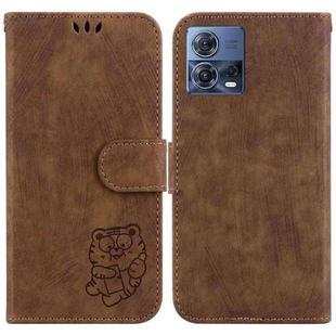 For Motorola Moto S30 Pro 5G Little Tiger Embossed Leather Phone Case(Brown)