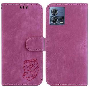 For Motorola Moto S30 Pro 5G Little Tiger Embossed Leather Phone Case(Rose Red)