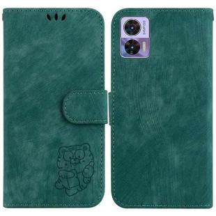 For Motorola Edge 30 Neo / 30 Lite Little Tiger Embossed Leather Phone Case(Green)