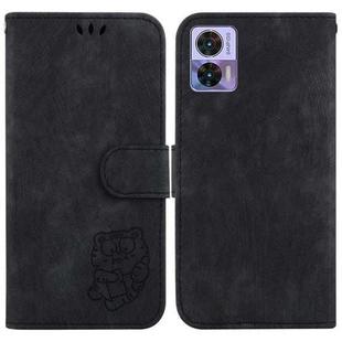 For Motorola Edge 30 Neo / 30 Lite Little Tiger Embossed Leather Phone Case(Black)