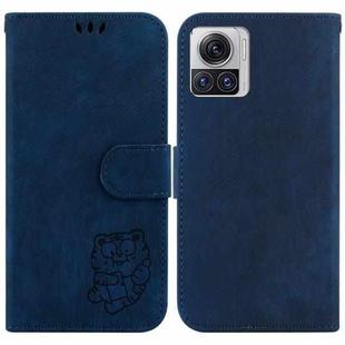 For Motorola Moto X30 Pro 5G Little Tiger Embossed Leather Phone Case(Dark Blue)