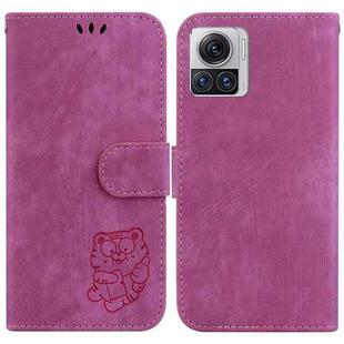 For Motorola Moto X30 Pro 5G Little Tiger Embossed Leather Phone Case(Rose Red)