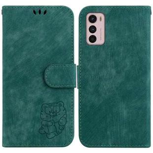 For Motorola Moto G42 Little Tiger Embossed Leather Phone Case(Green)