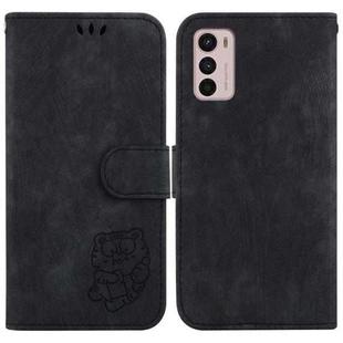 For Motorola Moto G42 Little Tiger Embossed Leather Phone Case(Black)