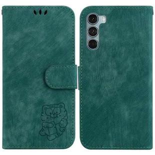 For Motorola Moto G200 5G / Edge S30 Little Tiger Embossed Leather Phone Case(Green)