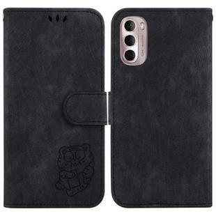 For Motorola Moto G Stylus 4G 2022 Little Tiger Embossed Leather Phone Case(Black)