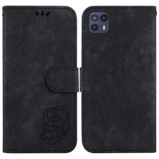 For Motorola Moto G50 5G Little Tiger Embossed Leather Phone Case(Black)