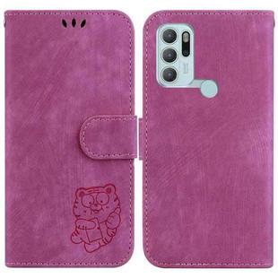 For Motorola Moto G60S Little Tiger Embossed Leather Phone Case(Rose Red)