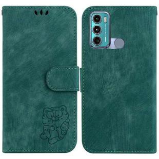 For Motorola Moto G60 / G40 Fusion Little Tiger Embossed Leather Phone Case(Green)