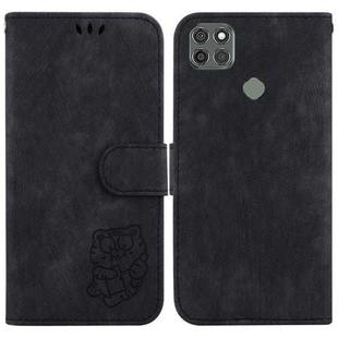 For Motorola Moto G9 Power Little Tiger Embossed Leather Phone Case(Black)