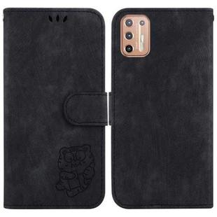 For Motorola Moto G9 Plus Little Tiger Embossed Leather Phone Case(Black)