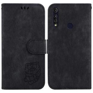 For Motorola Moto G8 Power Lite Little Tiger Embossed Leather Phone Case(Black)