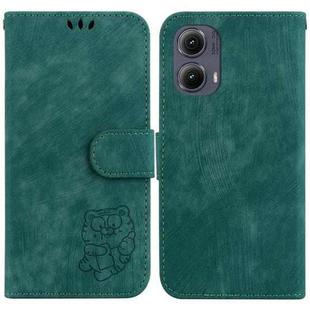 For Motorola Edge 2024 Little Tiger Embossed Leather Phone Case(Green)