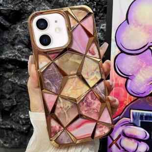 For iPhone 12 Water Cube Marble Electroplating TPU Phone Case(Gold)