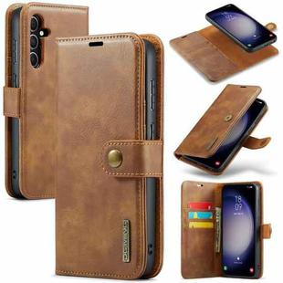 For Samsung Galaxy S23 FE 5G DG.MING Crazy Horse Texture Detachable Magnetic Leather Case(Brown)