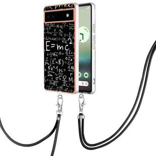 For Google Pixel 6a Electroplating Dual-side IMD Phone Case with Lanyard(Equation)