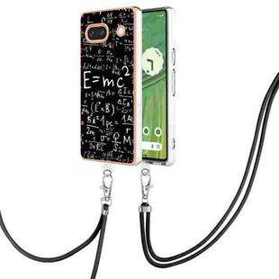 For Google Pixel 7a Electroplating Dual-side IMD Phone Case with Lanyard(Equation)