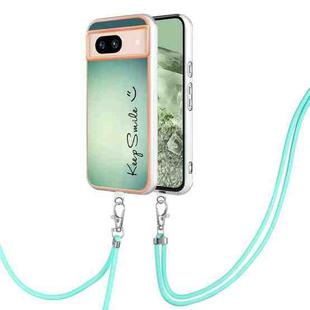 For Google Pixel 8a Electroplating Dual-side IMD Phone Case with Lanyard(Smile)