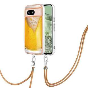 For Google Pixel 8a Electroplating Dual-side IMD Phone Case with Lanyard(Draft Beer)