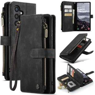 For Samsung Galaxy S24+ 5G CaseMe C30 Card Slots Zipper Wallet Leather Phone Case(Black)