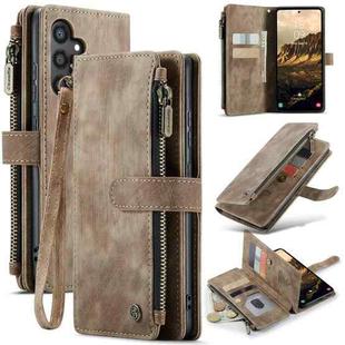 For Samsung Galaxy S24 5G CaseMe C30 Card Slots Zipper Wallet Leather Phone Case(Brown)
