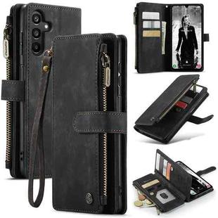 For Samsung Galaxy A15 CaseMe C30 Card Slots Zipper Wallet Leather Phone Case(Black)