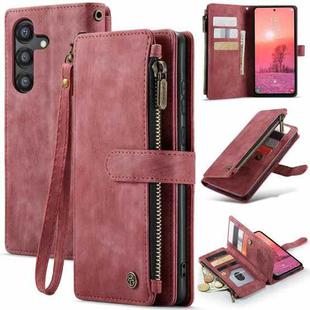 For Samsung Galaxy A35 5G CaseMe C30 Card Slots Zipper Wallet Leather Phone Case(Red)