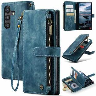 For Samsung Galaxy A35 5G CaseMe C30 Card Slots Zipper Wallet Leather Phone Case(Blue)