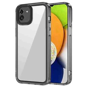 For Samsung Galaxy A03 Transparent Acrylic + TPU Shockproof Phone Case(Transparent Black)