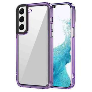 For Samsung Galaxy S22 5G Transparent Acrylic + TPU Shockproof Phone Case(Transparent Purple)