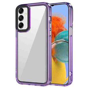 For Samsung Galaxy M14 Transparent Acrylic + TPU Shockproof Phone Case(Transparent Purple)