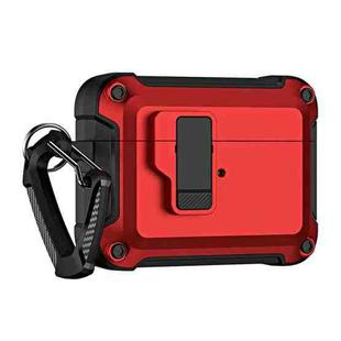 For AirPods Pro 2 TPU + PC Wireless Bluetooth Earphone Protective Case with Switch Lock & Hook(Red)