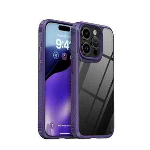 For iPhone 15 Pro iPAKY MG Series Transparent PC+TPU Phone Case(Purple)