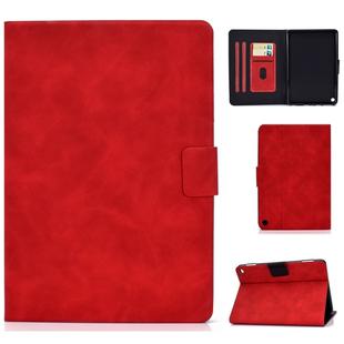 For Kindle Fire HD8 (2020) Cowhide Texture Horizontal Flip Leather Case with Holder & Card Slots & Sleep / Wake-up Function(Red)