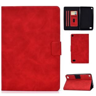 For Kindle Fire 7 2015 / 2017 / 2019 Cowhide Texture Horizontal Flip Leather Case with Holder & Card Slots & Sleep / Wake-up Function(Red)